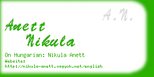 anett nikula business card